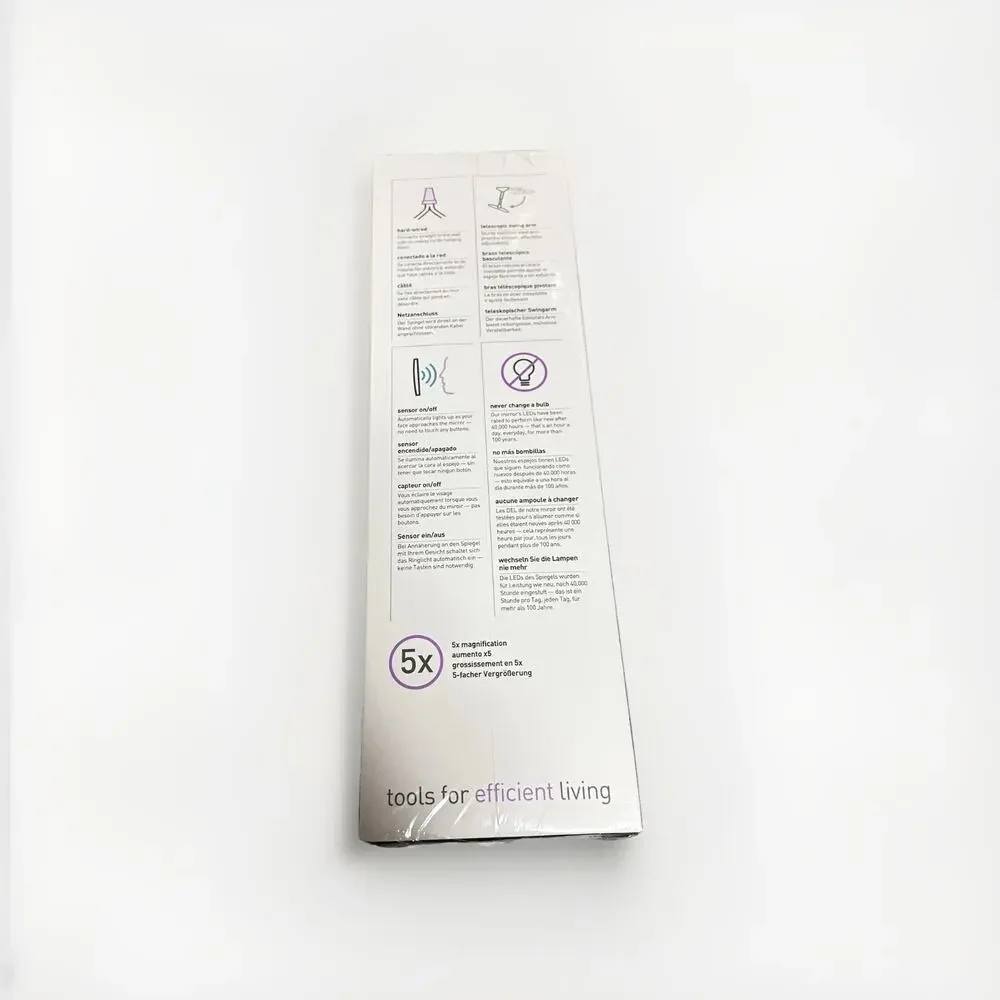 Simplehuman Wall Mount Sensor Mirror 8” 5x Brushed Nickel ST3003 | Sealed New